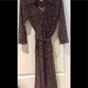 Talbots animal print wrap dress